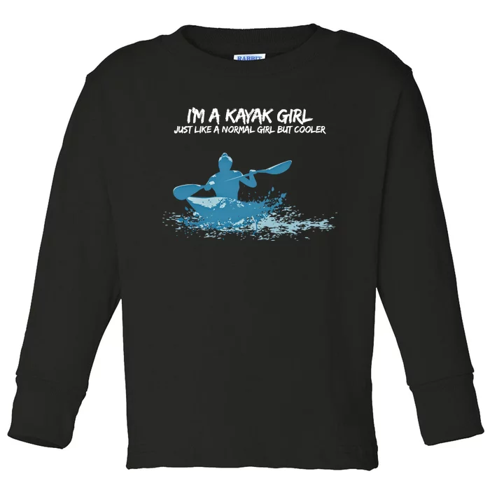 Funny Kayak Gift IM A Cool Kayak Toddler Long Sleeve Shirt