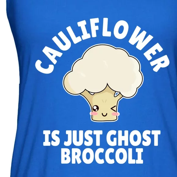 Funny Kawaii Ghost Broccoli And Cauliflower Cute Gift Ladies Essential Flowy Tank