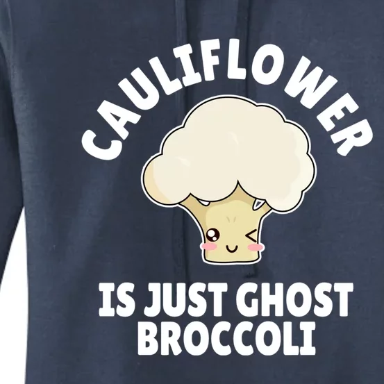 Funny Kawaii Ghost Broccoli And Cauliflower Cute Gift Women's Pullover Hoodie