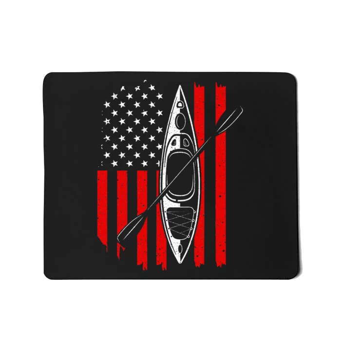 Funny Kayaking Gift For Women Cool American Flag Kayak Mousepad