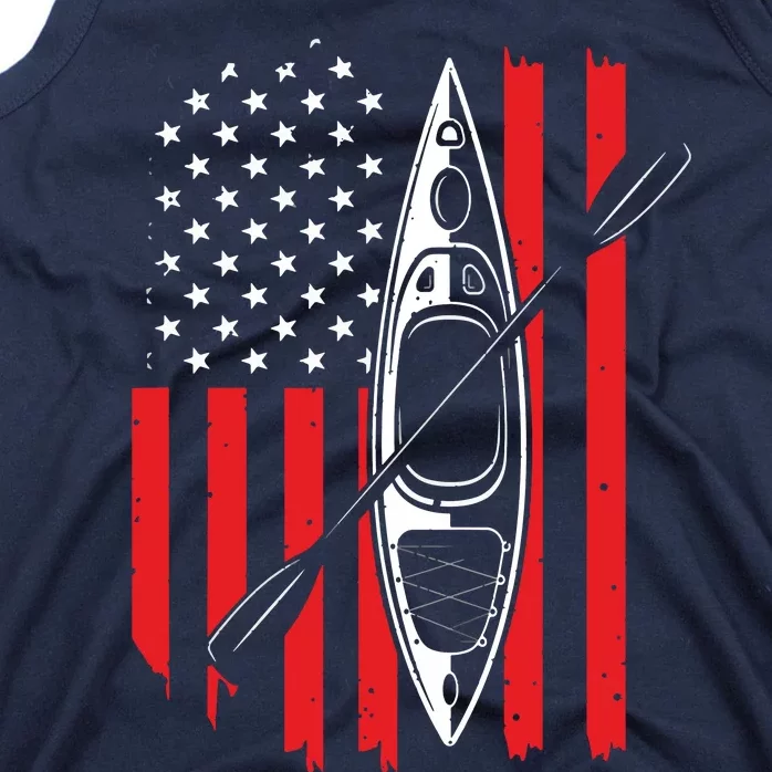 Funny Kayaking Gift For Cool American Flag Kayak Tank Top