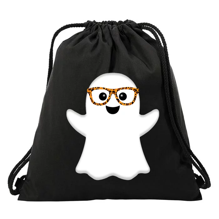 Funny Kids Ghost Halloween Costume Leopard Print Sunglasses Drawstring Bag