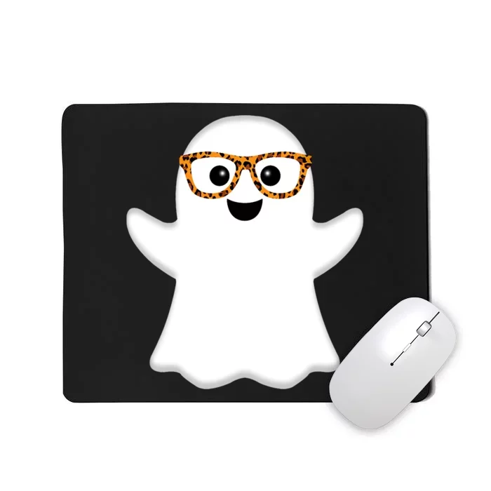 Funny Kids Ghost Halloween Costume Leopard Print Sunglasses Mousepad