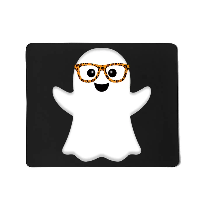 Funny Kids Ghost Halloween Costume Leopard Print Sunglasses Mousepad