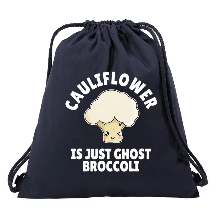 Funny Kawaii Ghost Broccoli And Cauliflower Gift Drawstring Bag