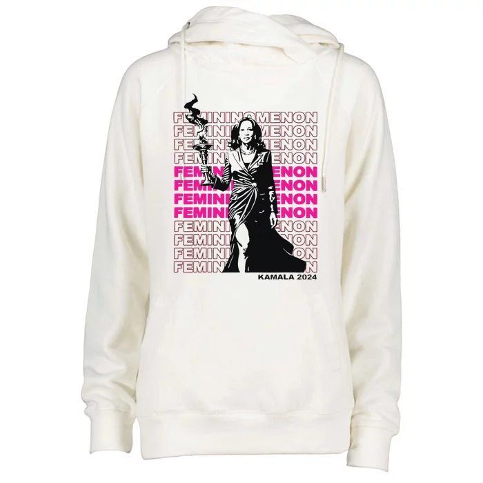 Femininomenon Kamala Harris 2024 Womens Funnel Neck Pullover Hood