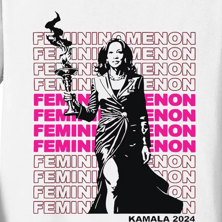 Femininomenon Kamala Harris 2024 Kids Long Sleeve Shirt