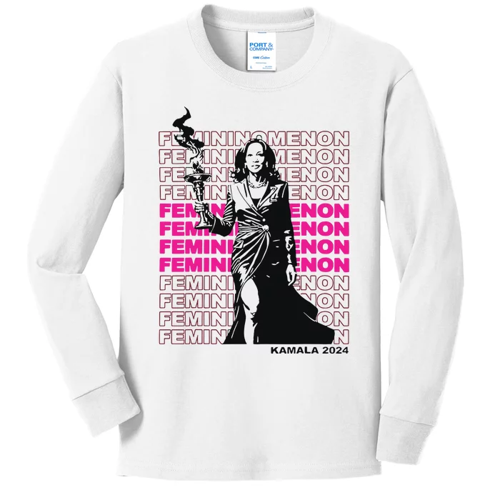 Femininomenon Kamala Harris 2024 Kids Long Sleeve Shirt