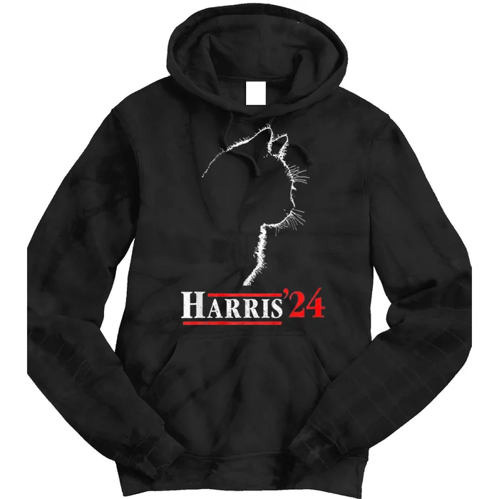 Funny Kamala Harris Cat Ladies Tie Dye Hoodie