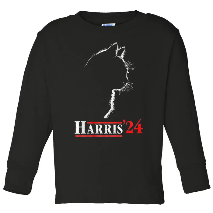 Funny Kamala Harris Cat Ladies Toddler Long Sleeve Shirt