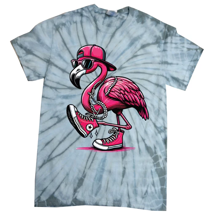 Flamingo Kamala Harris For President 47th Retro Tie-Dye T-Shirt