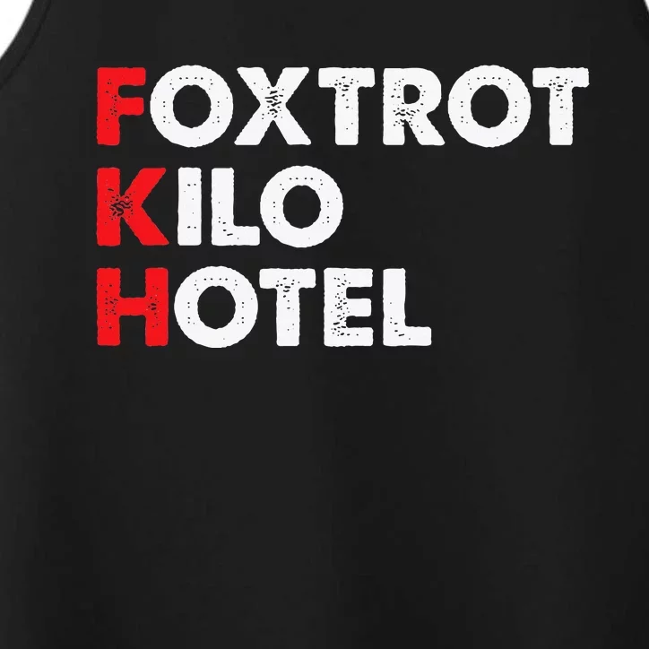 Foxtrot Kilo Hotel Fkh Funny Kamala Performance Tank