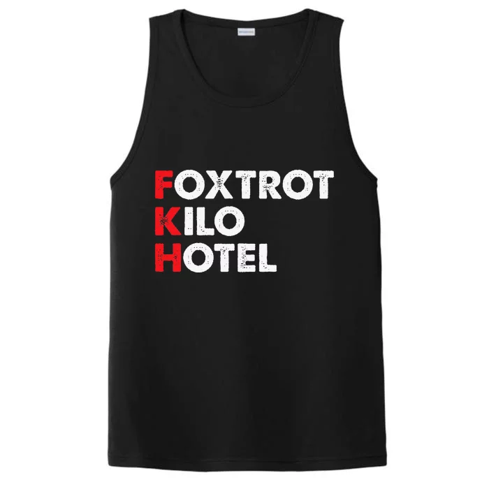 Foxtrot Kilo Hotel Fkh Funny Kamala Performance Tank