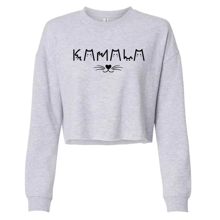 Funny Kamala Harris Cat Ladies And Cat Cropped Pullover Crew