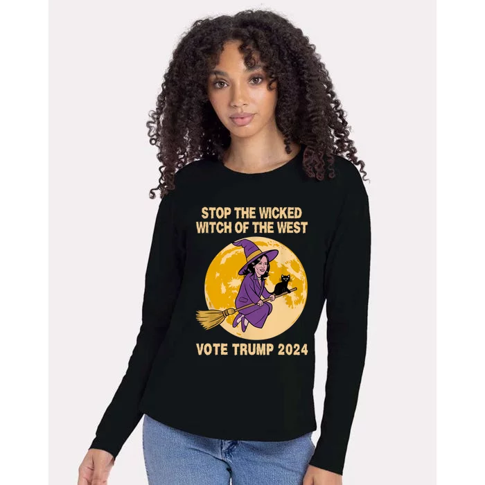 Funny Kamala Harris Stop The Wicked Witch Of The West Womens Cotton Relaxed Long Sleeve T-Shirt