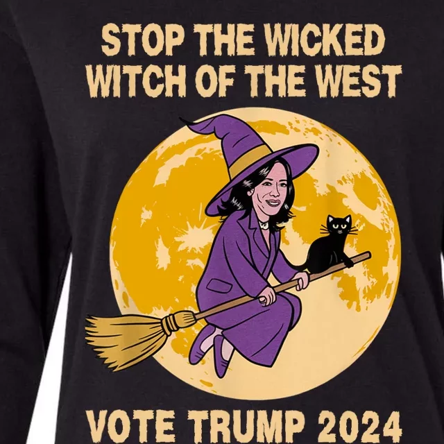 Funny Kamala Harris Stop The Wicked Witch Of The West Womens Cotton Relaxed Long Sleeve T-Shirt