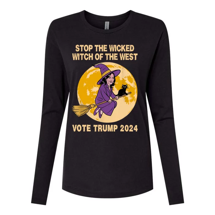 Funny Kamala Harris Stop The Wicked Witch Of The West Womens Cotton Relaxed Long Sleeve T-Shirt