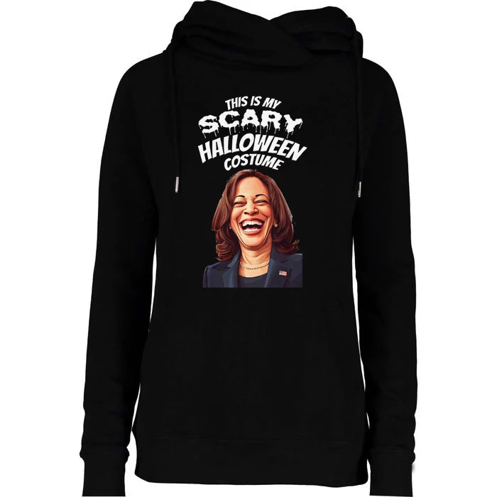 Funny Kamala Harris Scary Halloween Gag President Costume Gift Womens Funnel Neck Pullover Hood