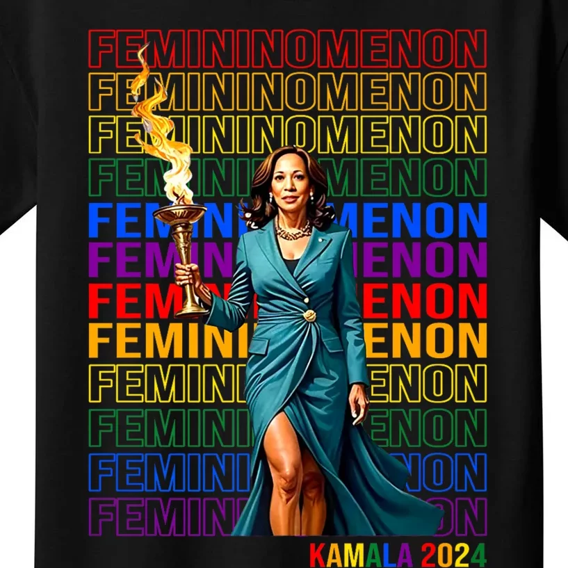 Femininomenon Kamala Harris 2024 Kids T-Shirt