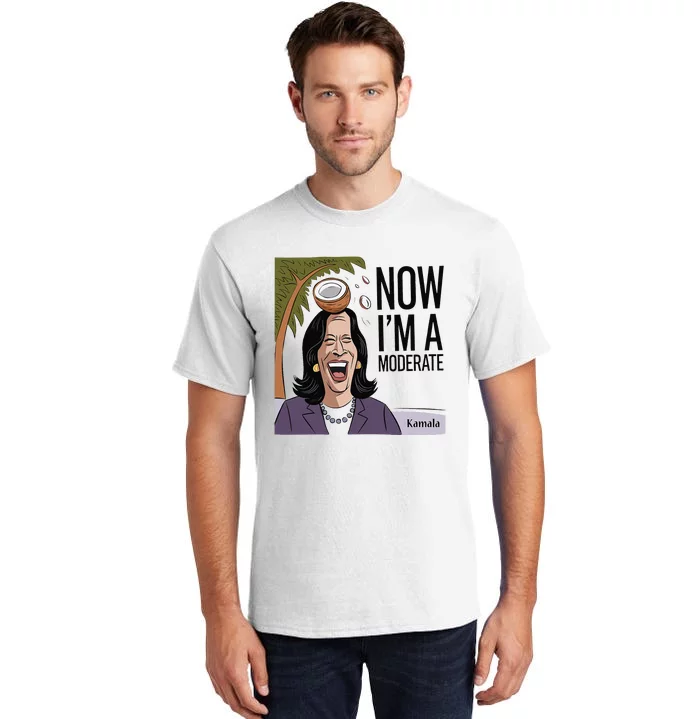 Funny Kamala Harris Now Moderate After Coconut Fell On Head Tall T-Shirt