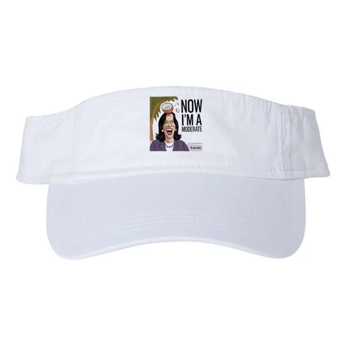 Funny Kamala Harris Now Moderate After Coconut Fell On Head Valucap Bio-Washed Visor