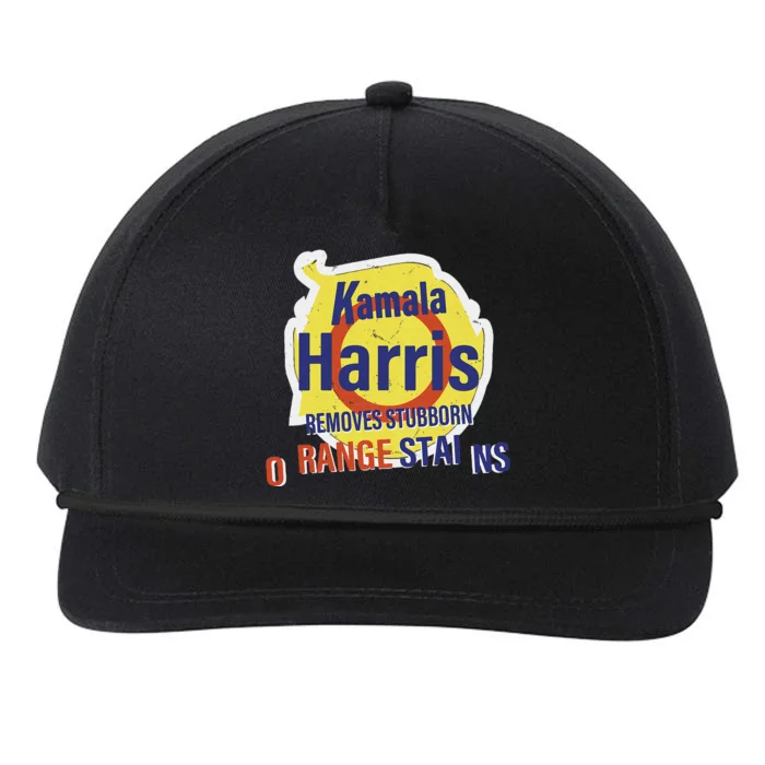 Funny Kamala Harris 2024 Removes Stubborn Orange Stains Snapback Five-Panel Rope Hat