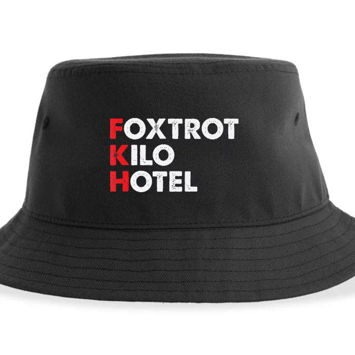 Foxtrot Kilo Hotel Fkh Funny Kamala Sustainable Bucket Hat