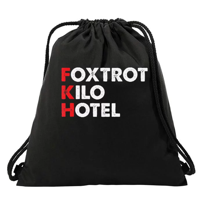 Foxtrot Kilo Hotel Fkh Funny Kamala Drawstring Bag