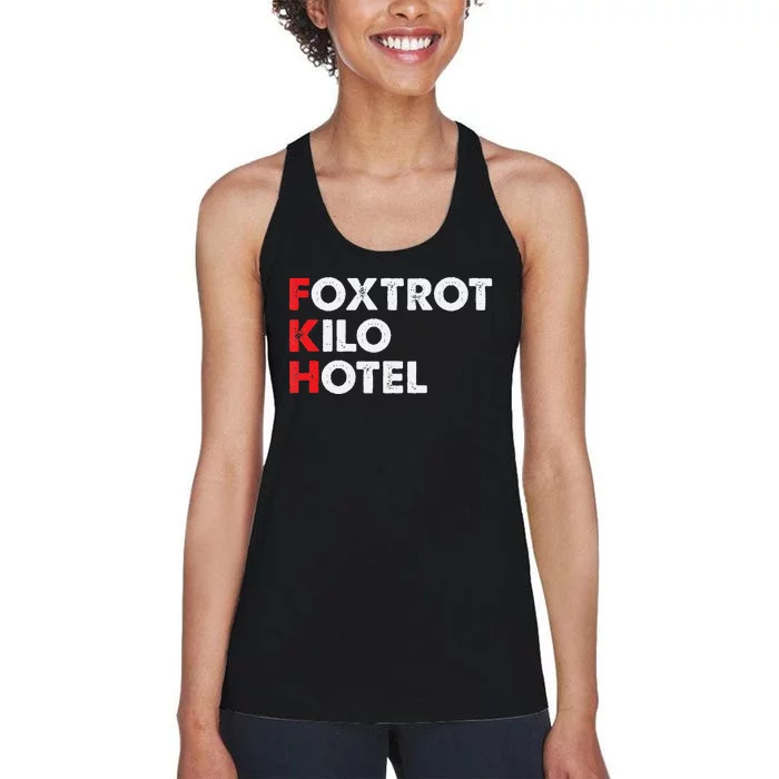 Foxtrot Kilo Hotel Fkh Funny Kamala Women's Racerback Tank