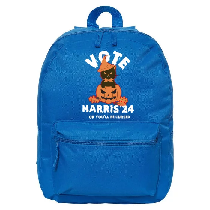 Funny Kamala Harris Halloween 2024 Harris Cat Halloween Cool Gift 16 in Basic Backpack