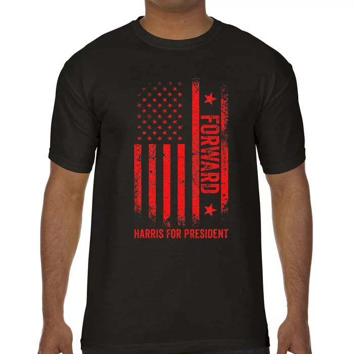 Forward Kamala Harris Usa Flag Democrat Vote Us Election Comfort Colors T-Shirt