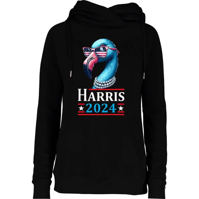 Flamingo Kamala Harris Chucks And Pearls Kamala Harris 2024 Womens Funnel Neck Pullover Hood