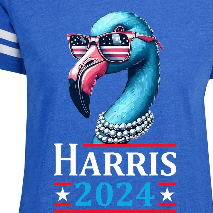 Flamingo Kamala Harris Chucks And Pearls Kamala Harris 2024 Enza Ladies Jersey Football T-Shirt