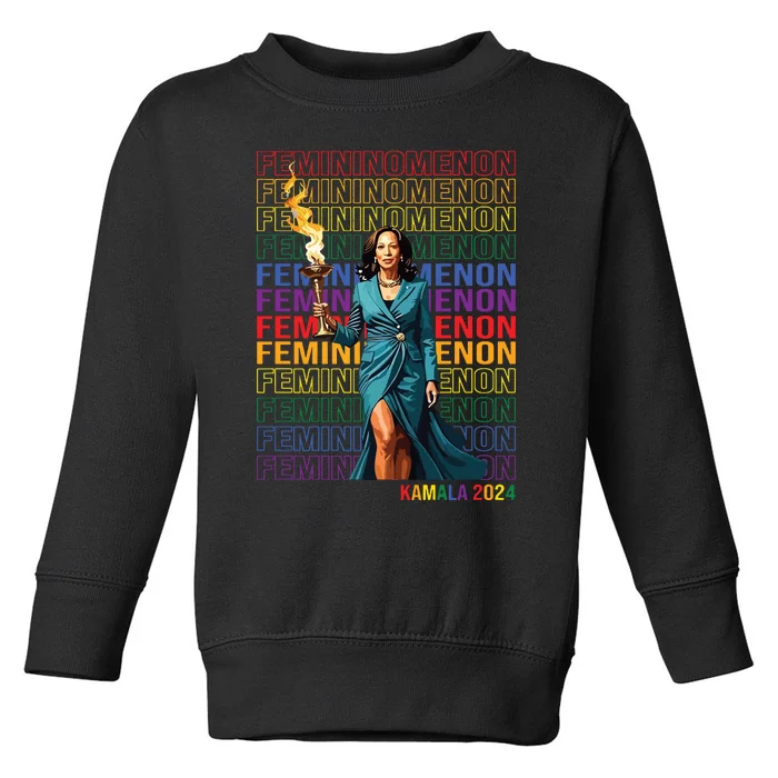 Femininomenon Kamala Harris 2024 Toddler Sweatshirt