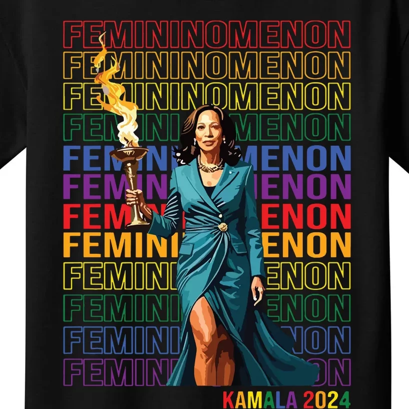 Femininomenon Kamala Harris 2024 Kids T-Shirt