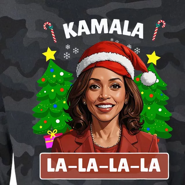 Funny Kamala Harris 2024 Christmas Comma La Xmas Cropped Pullover Crew