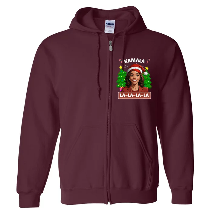 Funny Kamala Harris 2024 Christmas Comma La Xmas Full Zip Hoodie