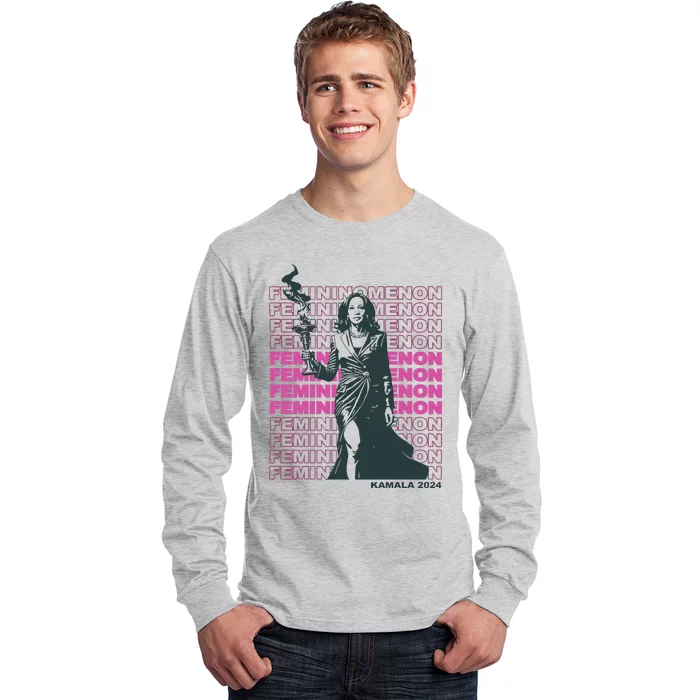 Femininomenon Kamala Harris Colorful Text Long Sleeve Shirt