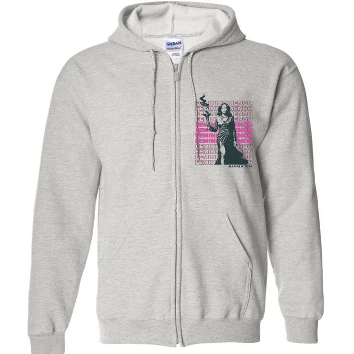 Femininomenon Kamala Harris Colorful Text Full Zip Hoodie