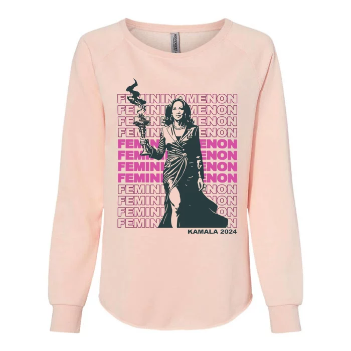 Femininomenon Kamala Harris Colorful Text Womens California Wash Sweatshirt