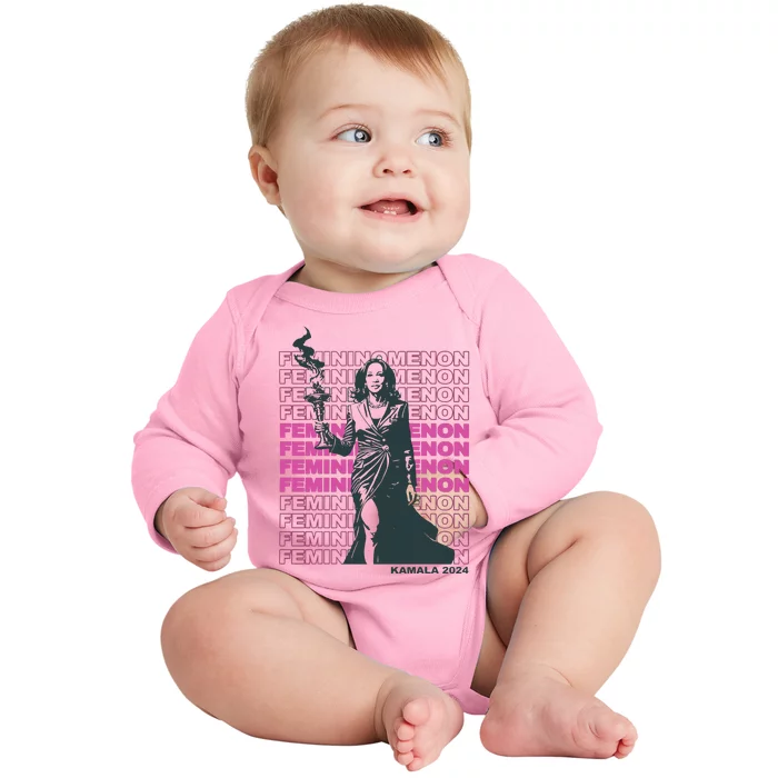 Femininomenon Kamala Harris Colorful Text Baby Long Sleeve Bodysuit