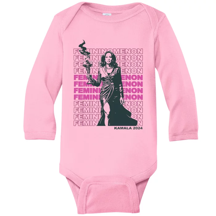 Femininomenon Kamala Harris Colorful Text Baby Long Sleeve Bodysuit