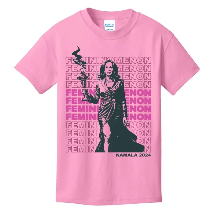 Femininomenon Kamala Harris Colorful Text Kids T-Shirt