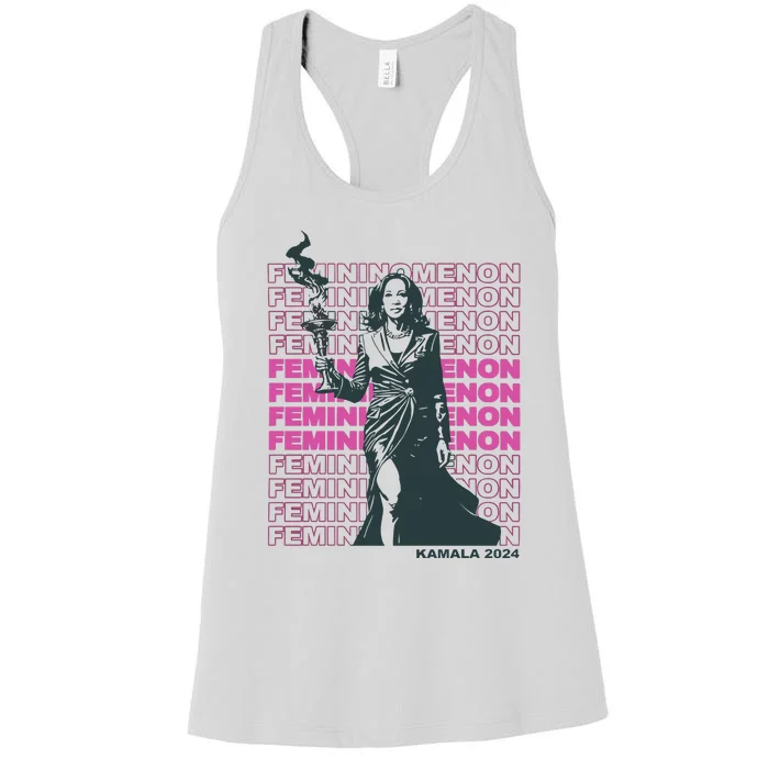 Femininomenon Kamala Harris Colorful Text Women's Racerback Tank