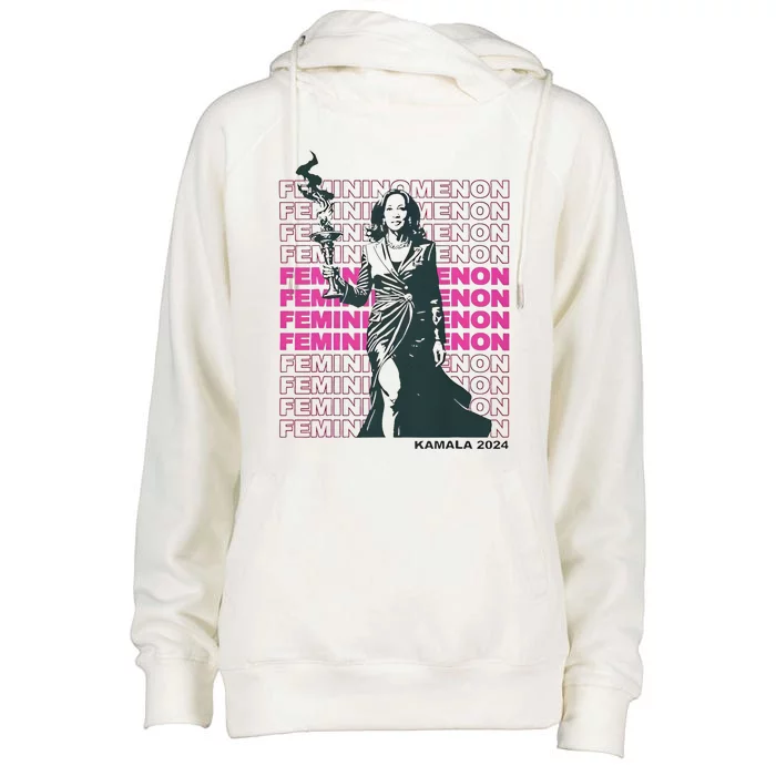 Femininomenon Kamala Harris 2024 Womens Funnel Neck Pullover Hood