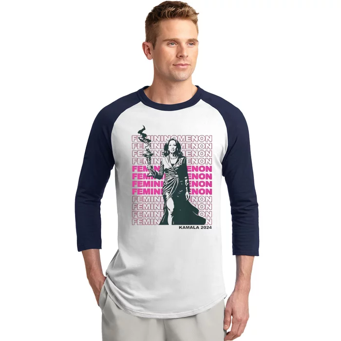 Femininomenon Kamala Harris 2024 Baseball Sleeve Shirt