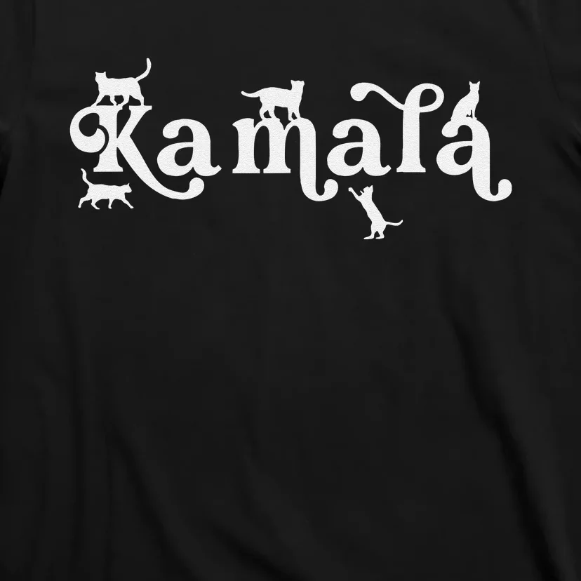 Funny Kamala Harris Cat Lettering T-Shirt