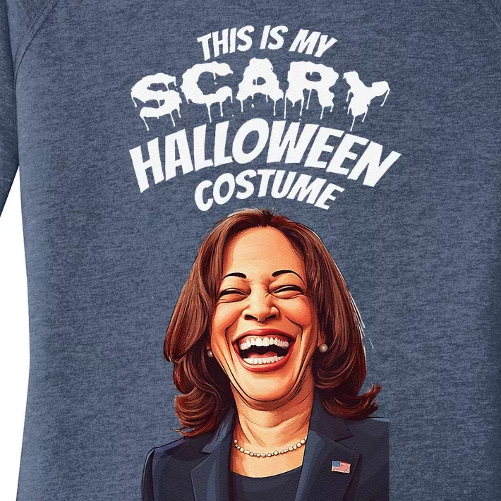 Funny Kamala Harris Scary Halloween Gag President Costume Women's Perfect Tri Tunic Long Sleeve Shirt