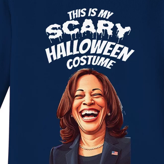 Funny Kamala Harris Scary Halloween Gag President Costume Baby Long Sleeve Bodysuit