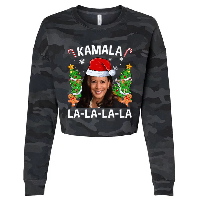 Funny Kamala Harris 2024 Christmas Comma La Cropped Pullover Crew